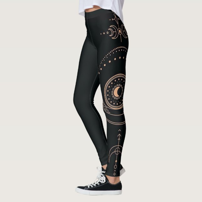Esbozo moderno negro Deportes Gimnasio Leggings (Izquierda)