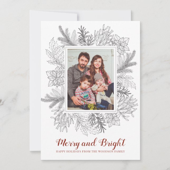 Esbozo ruso auto fotográfico de Navidades merry y  (Anverso)