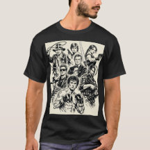 "Esbozos de camisetas de héroes de películas icóni