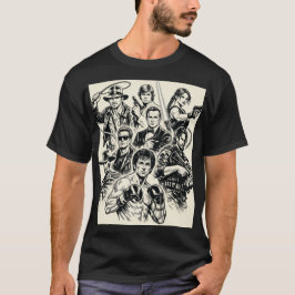 "Esbozos de camisetas de héroes de películas icóni
