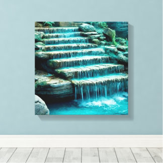 Escala de cascada Arte mural de lona