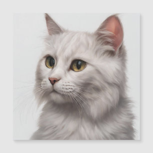 Escala de gracia: Impresión de arte de gato blanco