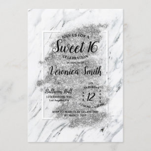 Escala de mármol dulce 16 invitación