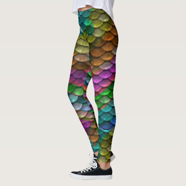 Escala de peces Leggings Mermaids, raras leggings (Izquierda)
