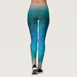 Escala de sirena cintura mezclada Leggings Caribe