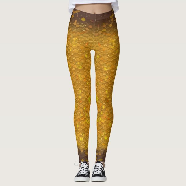 Escala de sirena cintura mezclada Leggings Gold Fi (Anverso)