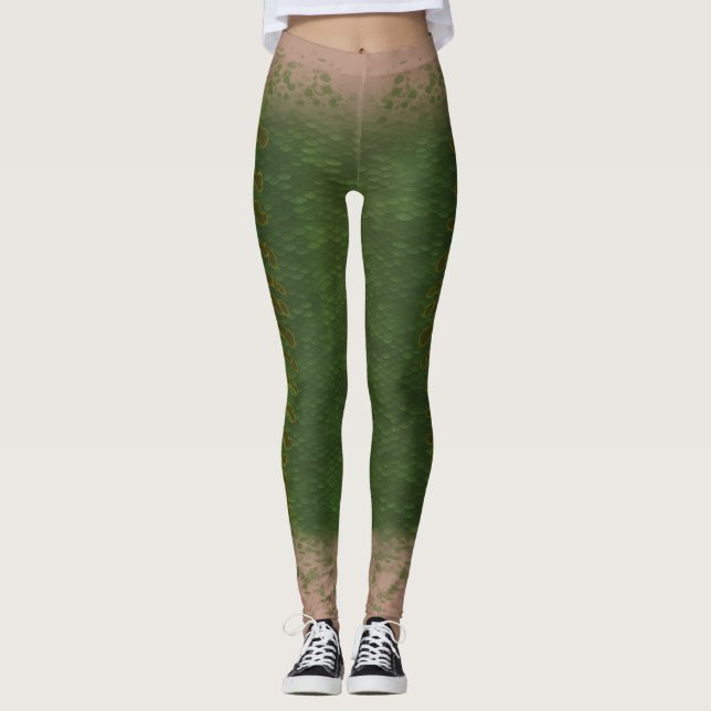 Escala de sirena cintura mezclada Leggings Kelp bo (Anverso)