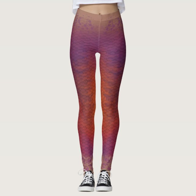 Escala de sirena cintura mezclada Leggings Violet  (Anverso)