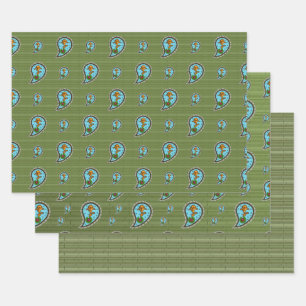 Escala el conjunto de papel de envolvimiento de pe