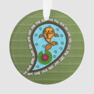 Escala el ornamento acrílico de los peces dorados