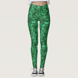 Escala Verde De Pescado Mermaid Leggings Ariel Ins