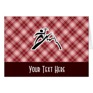 Escalada roja de la tela escocesa