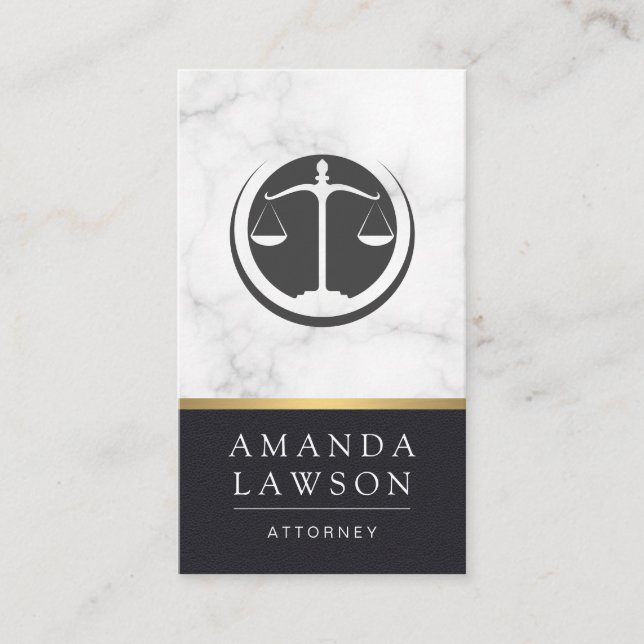 Escalas de justicia | Abogado | Tarjeta de cita le (Anverso)