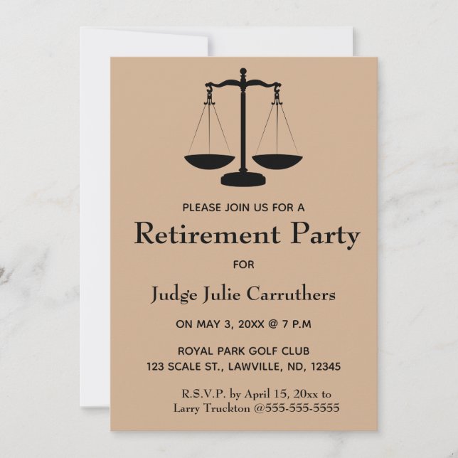 Escalas de Justicia de Jubilación Invitación Edita (Anverso)