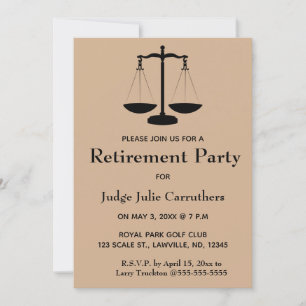 Escalas de Justicia de Jubilación Invitación Edita