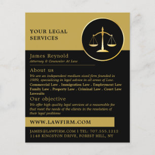 Escalas de oro de la justicia, publicidad de servi