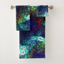 Escalas ostentosas en un fondo azul oscuro a color