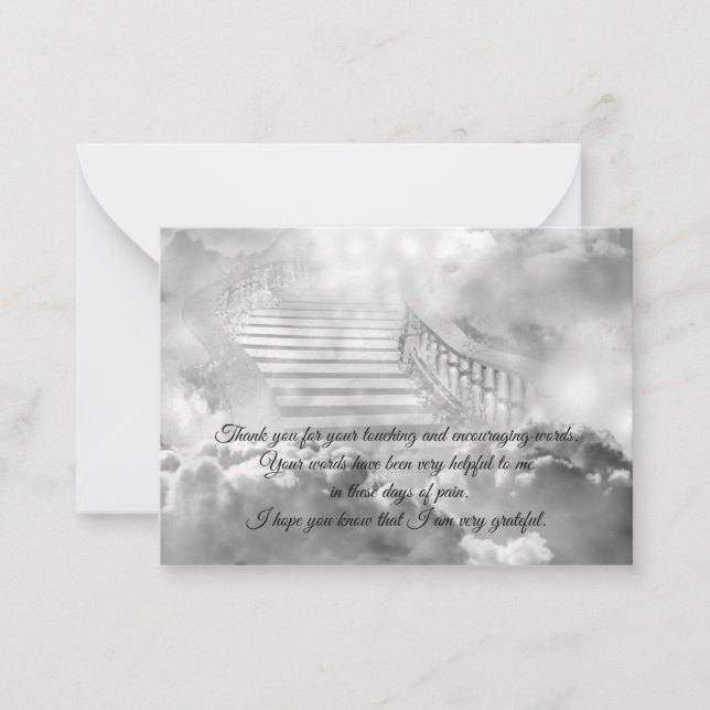 escalera al cielo, tarjeta de agradecimiento (Anverso)