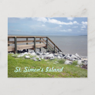 Escalera de madera hasta la postal acuática