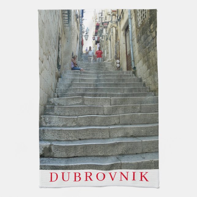 Escalera de piedra Dubrovnik vista a la toalla de  (Vertical)