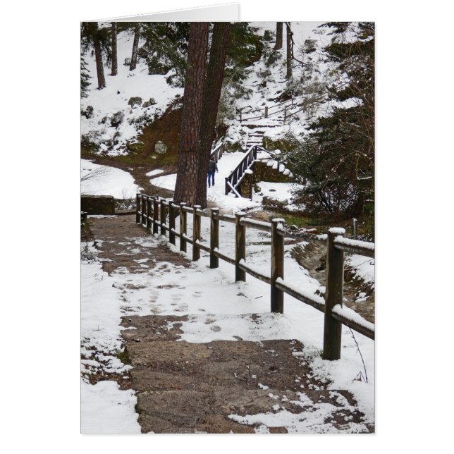 Escalera en la nieve, interior en blanco (Frente)