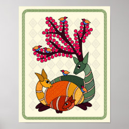 Escalera encantadora: Poster de arte de Madhubani