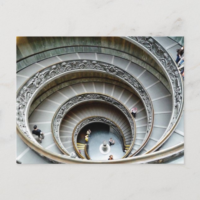Escalera espiral, Museo del Vaticano, postal (Anverso)