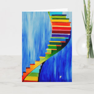 escaleras coloreadas - tarjeta de felicitación