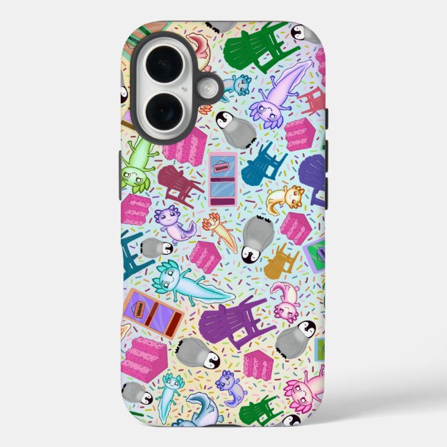 Escaleras rosas Axolotl Apple iPhone 16 Funda duro (Reverso )