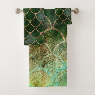 Escamas de Pez Sirena con Brillo Verde y Dorado