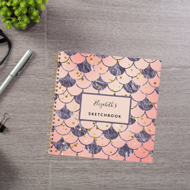 Escamas de sirena de cuaderno de dibujo rosa púrpu (Subido por el creador)