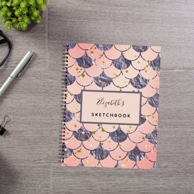 Escamas de sirena de cuaderno de dibujo rosa púrpu (Subido por el creador)