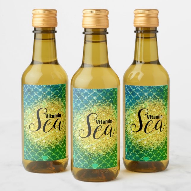 Escamas de Sirena Esmeralda Turquesa Personalizabl (Botellas)