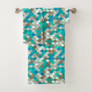 Escamas de sirena, turquesa, aqua, taupe y crema