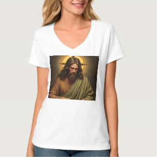 Escándalo de la camiseta del cuello-V de Jesús par