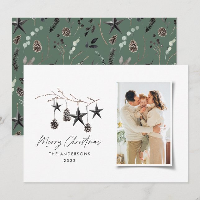 Escándalo moderno negro elegante Navidad de guione (Anverso / Reverso)