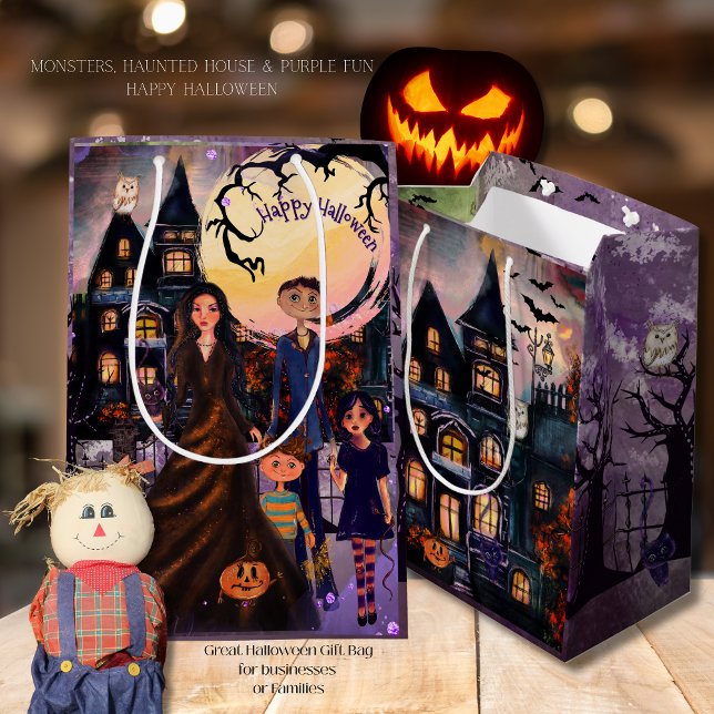 Escandalosa bolsa de regalo para la familia de un  (Spooky Haunted House Monster Family Gift Bag)