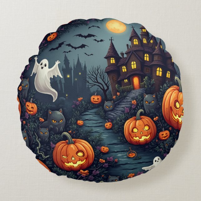 Escandaloso Cojín decorativo nocturno de Halloween (Anverso)