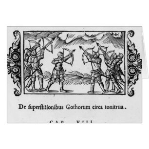 Escandinavos que usan sus flechas