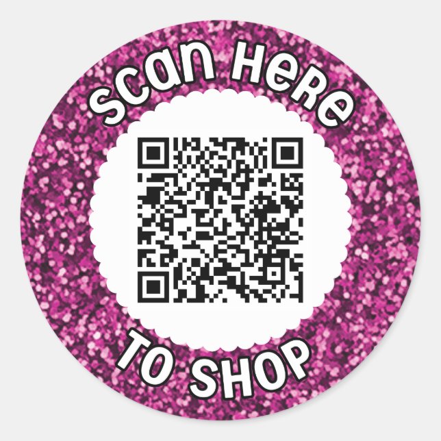 Escanear código QR Pegatina de redondeo clásico (Anverso)