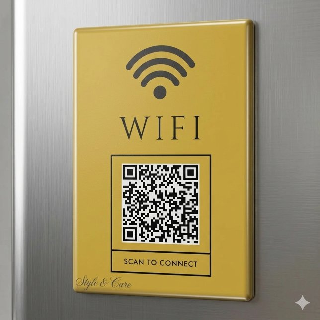Escanear QR para señal de imán de WiFi de invitado (Scan QR for Guest WiFi Magnet Sign Easy Access)