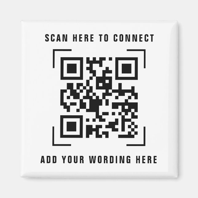 Escaneo de código QR | Imán promocional de logotip (Frente)