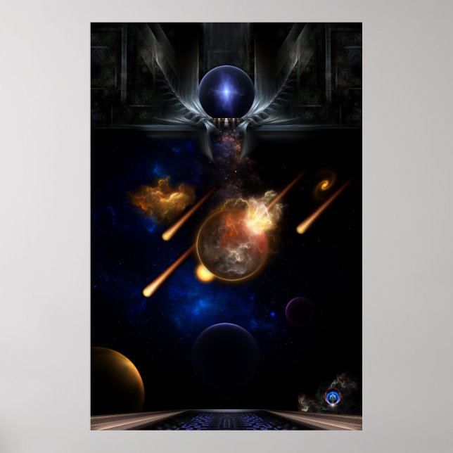 Escapada de arte fractal asteroide apocalipsis (Frente)