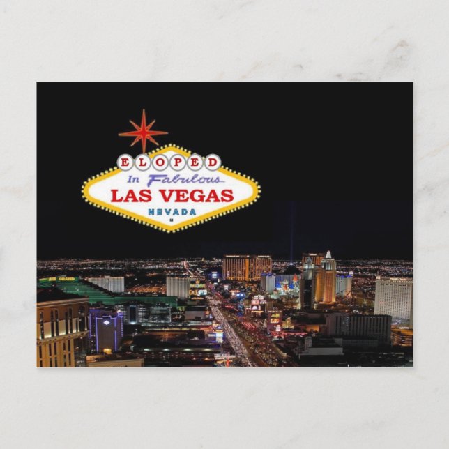 ESCAPADO En Tarjeta Postal de la Fabulosa Las Vega (Anverso)