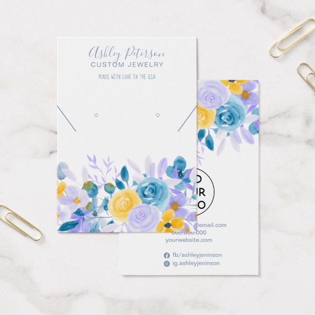 Escaparate de collar de joyas de lavanda floral (Oficina)