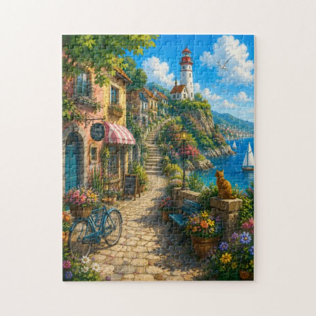 Escape del Pueblo Costero Puzzle (Vertical)