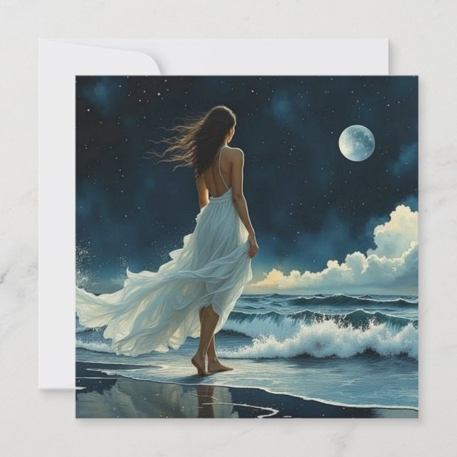 Escape en la costa bajo la Luna | Blanco (Anverso)