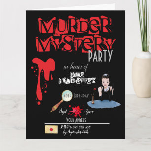 Escape room Sangriento ¿Quién lo hizo? Tarjeta pos