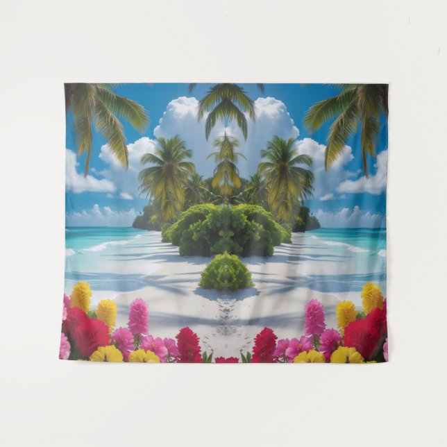 "Escape tropical: tapiz de pared de florecimiento  (Anverso (horizontal))
