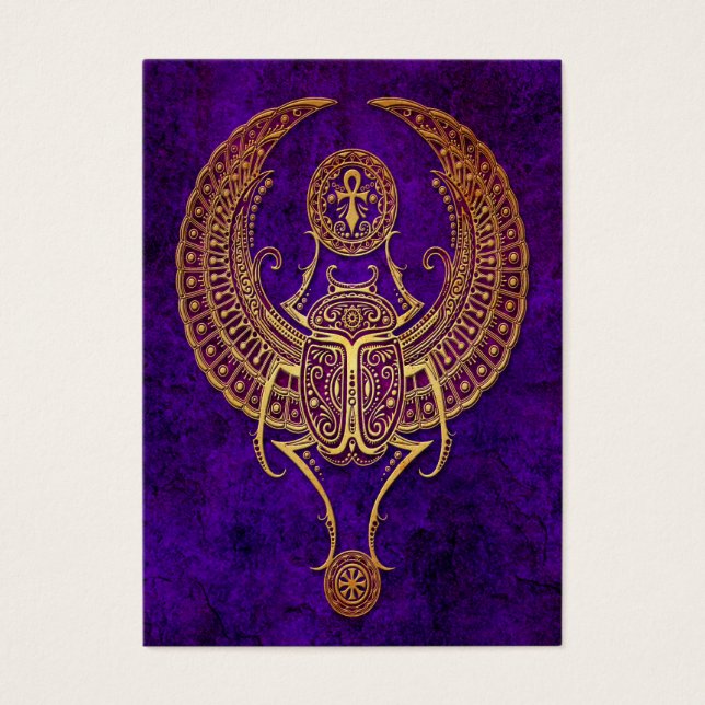 Escarabajo egipcio alado Scarab con Ankh - morado (Frente)